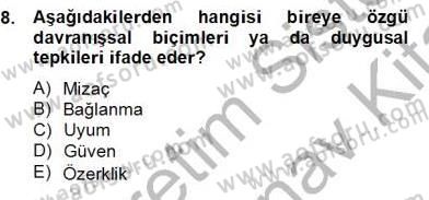 Erken Çocukluk Döneminde Gelişim 2 Dersi 2012 - 2013 Yılı (Final) Dönem Sonu Sınav Soruları 8. Soru