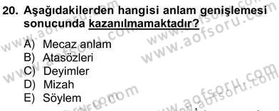 Erken Çocukluk Döneminde Gelişim 2 Dersi 2013 - 2014 Yılı (Vize) Ara Sınav Soruları 20. Soru
