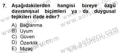Erken Çocukluk Döneminde Gelişim 2 Dersi 2013 - 2014 Yılı (Final) Dönem Sonu Sınav Soruları 7. Soru
