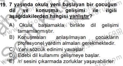Erken Çocukluk Döneminde Gelişim 2 Dersi 2014 - 2015 Yılı (Vize) Ara Sınav Soruları 19. Soru
