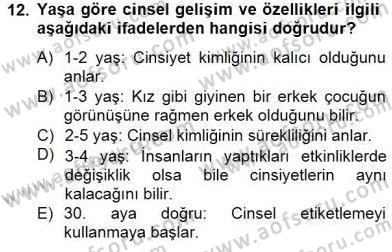Erken Çocukluk Döneminde Gelişim 2 Dersi 2014 - 2015 Yılı (Final) Dönem Sonu Sınav Soruları 12. Soru