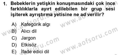 Erken Çocukluk Döneminde Gelişim 2 Dersi 2015 - 2016 Yılı (Vize) Ara Sınav Soruları 1. Soru