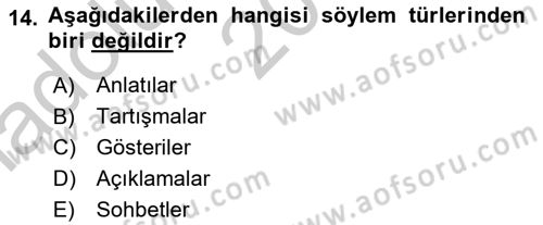 Erken Çocukluk Döneminde Gelişim 2 Dersi 2016 - 2017 Yılı (Vize) Ara Sınav Soruları 14. Soru