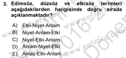 Erken Çocukluk Döneminde Gelişim 2 Dersi 2016 - 2017 Yılı (Final) Dönem Sonu Sınav Soruları 3. Soru