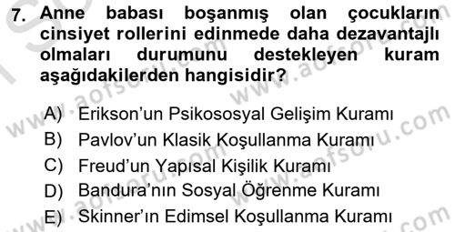 Erken Çocukluk Döneminde Gelişim 2 Dersi 2016 - 2017 Yılı (Final) Dönem Sonu Sınav Soruları 7. Soru