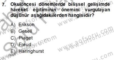 Okulöncesinde Beden Eğitimi Ve Oyun Öğretimi Dersi Ara Sınavı Deneme Sınav Soruları 7. Soru