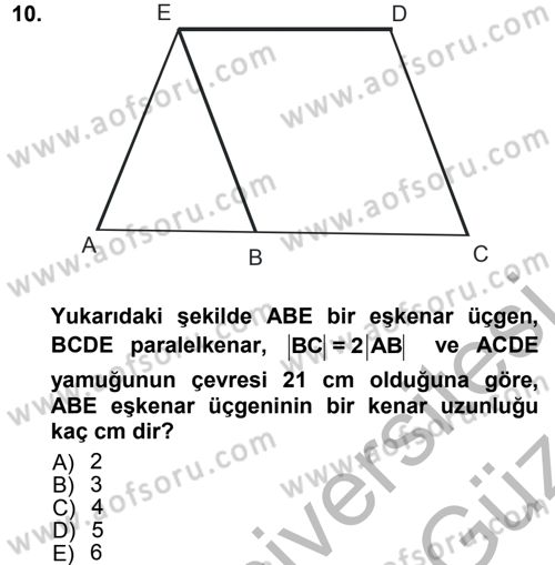 Okulöncesinde Matematik Eğitimi Dersi Ara Sınavı Deneme Sınav Soruları 10. Soru