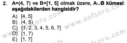 Okulöncesinde Matematik Eğitimi Dersi Ara Sınavı Deneme Sınav Soruları 2. Soru