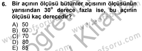 Okulöncesinde Matematik Eğitimi Dersi Ara Sınavı Deneme Sınav Soruları 6. Soru