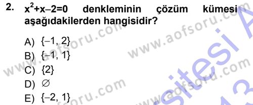 Okulöncesinde Matematik Eğitimi Dersi 2012 - 2013 Yılı (Final) Dönem Sonu Sınav Soruları 2. Soru