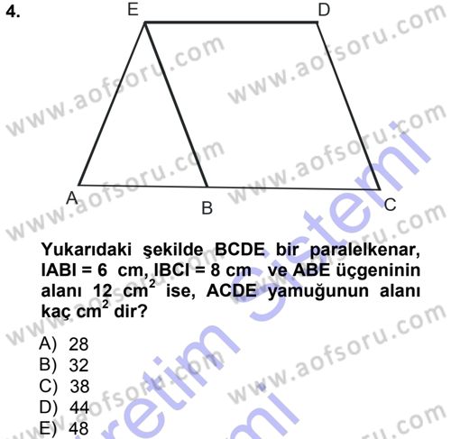 Okulöncesinde Matematik Eğitimi Dersi 2012 - 2013 Yılı (Final) Dönem Sonu Sınav Soruları 4. Soru