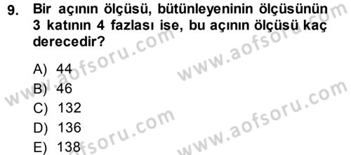 Okulöncesinde Matematik Eğitimi Dersi Ara Sınavı Deneme Sınav Soruları 9. Soru