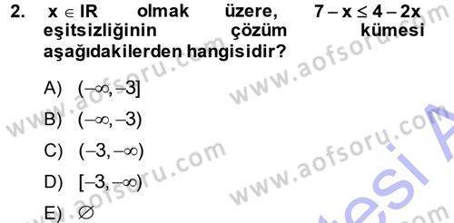Okulöncesinde Matematik Eğitimi Dersi 2013 - 2014 Yılı (Final) Dönem Sonu Sınav Soruları 2. Soru