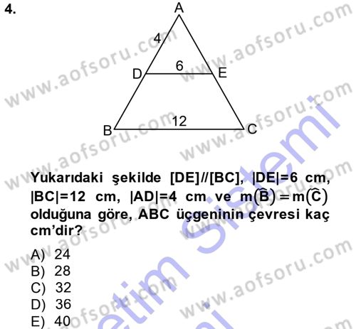 Okulöncesinde Matematik Eğitimi Dersi 2013 - 2014 Yılı (Final) Dönem Sonu Sınav Soruları 4. Soru