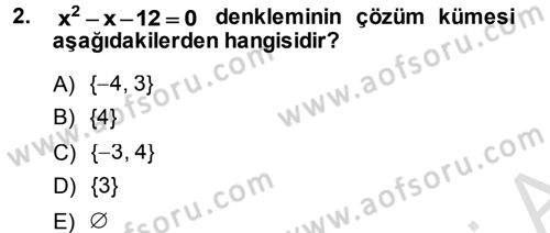 Okulöncesinde Matematik Eğitimi Dersi 2013 - 2014 Yılı Tek Ders Sınav Soruları 2. Soru