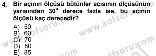 Okulöncesinde Matematik Eğitimi Dersi 2013 - 2014 Yılı Tek Ders Sınav Soruları 4. Soru