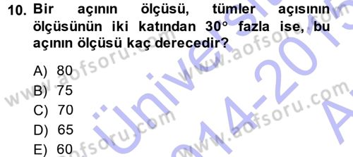 Okulöncesinde Matematik Eğitimi Dersi Ara Sınavı Deneme Sınav Soruları 10. Soru