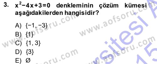 Okulöncesinde Matematik Eğitimi Dersi Ara Sınavı Deneme Sınav Soruları 3. Soru