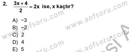 Okulöncesinde Matematik Eğitimi Dersi 2014 - 2015 Yılı (Final) Dönem Sonu Sınav Soruları 2. Soru