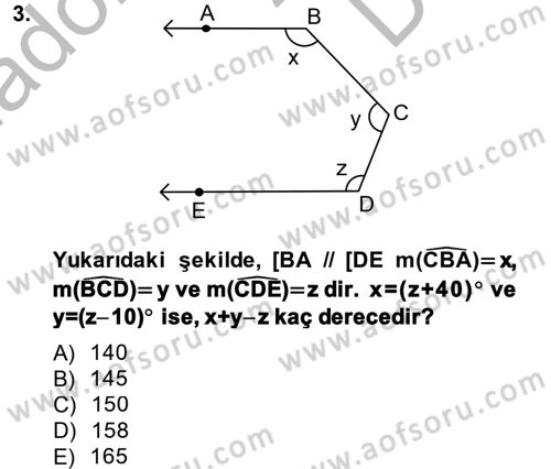 Okulöncesinde Matematik Eğitimi Dersi 2014 - 2015 Yılı (Final) Dönem Sonu Sınav Soruları 3. Soru