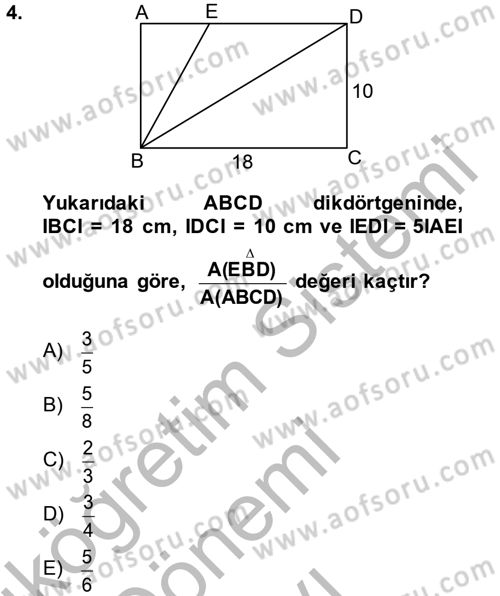 Okulöncesinde Matematik Eğitimi Dersi 2014 - 2015 Yılı (Final) Dönem Sonu Sınav Soruları 4. Soru