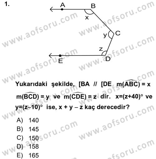 Okulöncesinde Matematik Eğitimi Dersi 2015 - 2016 Yılı (Vize) Ara Sınavı 1. Soru