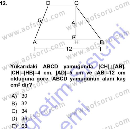 Okulöncesinde Matematik Eğitimi Dersi 2015 - 2016 Yılı (Vize) Ara Sınavı 12. Soru