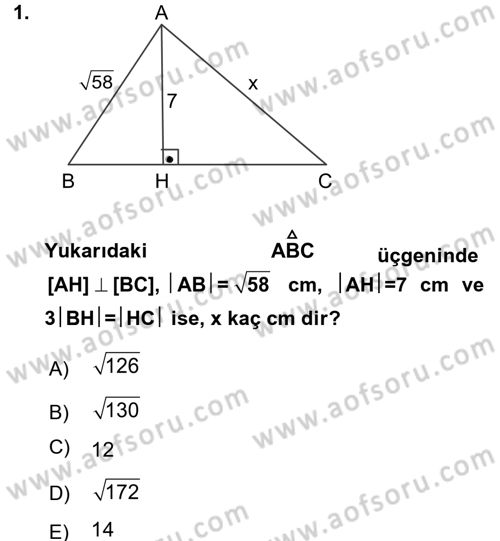 Okulöncesinde Matematik Eğitimi Dersi 2015 - 2016 Yılı (Final) Dönem Sonu Sınav Soruları 1. Soru