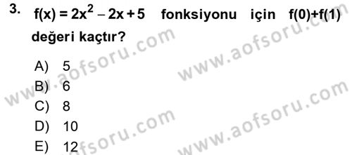 Okulöncesinde Matematik Eğitimi Dersi 2015 - 2016 Yılı (Final) Dönem Sonu Sınav Soruları 3. Soru