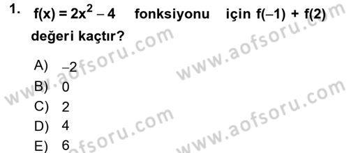 Okulöncesinde Matematik Eğitimi Dersi 2016 - 2017 Yılı 3 Ders Sınav Soruları 1. Soru