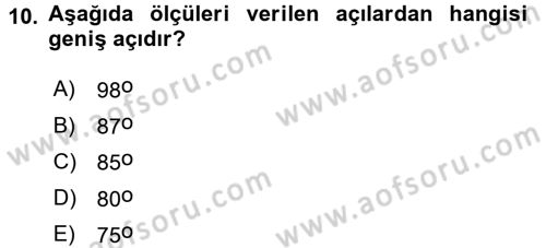 Okulöncesinde Matematik Eğitimi Dersi Ara Sınavı Deneme Sınav Soruları 10. Soru