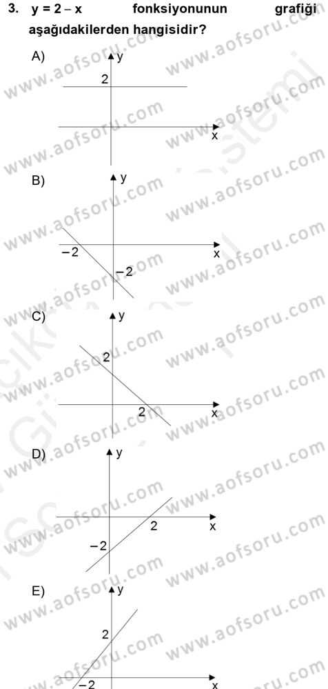 Okulöncesinde Matematik Eğitimi Dersi 2016 - 2017 Yılı (Final) Dönem Sonu Sınav Soruları 3. Soru