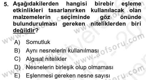 Okulöncesinde Matematik Eğitimi Dersi 2016 - 2017 Yılı (Final) Dönem Sonu Sınav Soruları 5. Soru