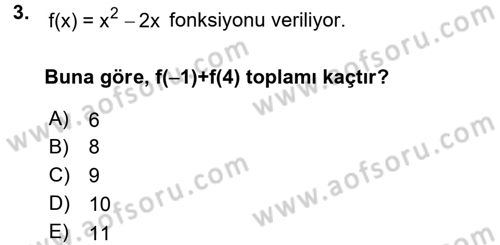 Okulöncesinde Matematik Eğitimi Dersi 2017 - 2018 Yılı (Vize) Ara Sınavı 3. Soru