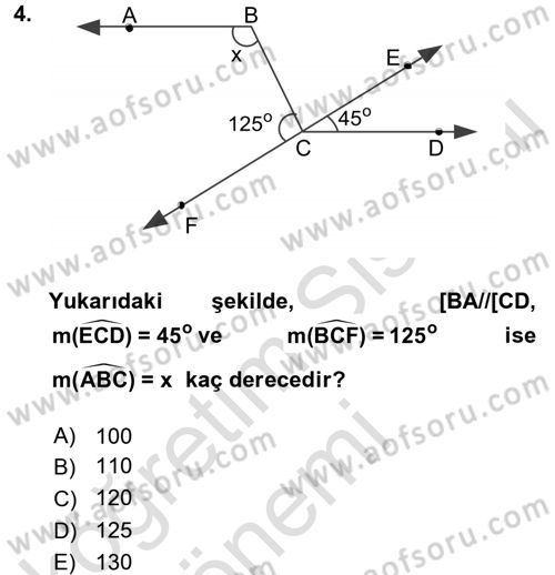 Okulöncesinde Matematik Eğitimi Dersi 2017 - 2018 Yılı (Vize) Ara Sınavı 4. Soru