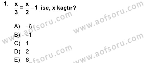 Okulöncesinde Matematik Eğitimi Dersi 2017 - 2018 Yılı (Final) Dönem Sonu Sınav Soruları 1. Soru