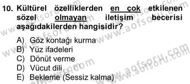 Özel Eğitim Dersi 2012 - 2013 Yılı (Vize) Ara Sınav Soruları 10. Soru