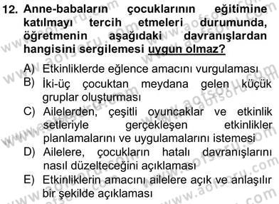 Özel Eğitim Dersi 2012 - 2013 Yılı (Vize) Ara Sınav Soruları 12. Soru