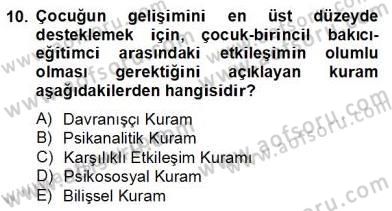 Özel Eğitim Dersi 2012 - 2013 Yılı (Final) Dönem Sonu Sınav Soruları 10. Soru