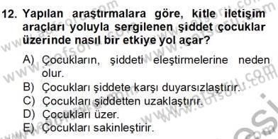 Özel Eğitim Dersi 2012 - 2013 Yılı (Final) Dönem Sonu Sınav Soruları 12. Soru