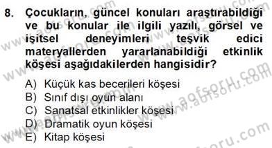 Özel Eğitim Dersi 2012 - 2013 Yılı (Final) Dönem Sonu Sınav Soruları 8. Soru