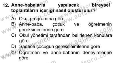 Özel Eğitim Dersi 2013 - 2014 Yılı (Vize) Ara Sınav Soruları 12. Soru