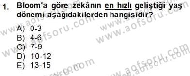 Özel Eğitim Dersi 2014 - 2015 Yılı (Vize) Ara Sınav Soruları 1. Soru