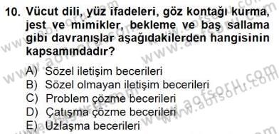 Özel Eğitim Dersi 2014 - 2015 Yılı (Vize) Ara Sınav Soruları 10. Soru