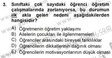 Özel Eğitim Dersi 2014 - 2015 Yılı (Vize) Ara Sınav Soruları 3. Soru