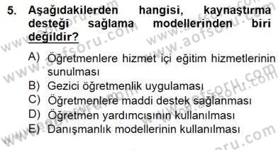 Özel Eğitim Dersi 2014 - 2015 Yılı (Vize) Ara Sınav Soruları 5. Soru
