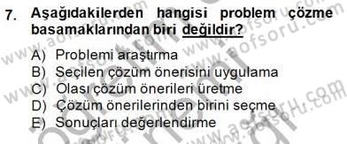 Özel Eğitim Dersi 2014 - 2015 Yılı (Vize) Ara Sınav Soruları 7. Soru