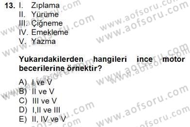 Özel Eğitim Dersi 2014 - 2015 Yılı (Final) Dönem Sonu Sınav Soruları 13. Soru