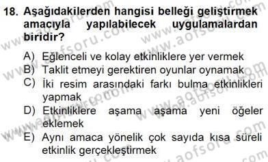 Özel Eğitim Dersi 2014 - 2015 Yılı (Final) Dönem Sonu Sınav Soruları 18. Soru