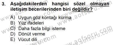 Özel Eğitim Dersi 2014 - 2015 Yılı (Final) Dönem Sonu Sınav Soruları 3. Soru